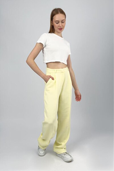 Betimoda Women's High Waist Palazzo Pants Yellow