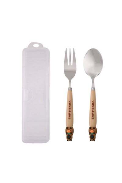 Generic CRAVISTA CapyBara Design Kids Cutlery Set with Case - 2-Piece Stainle...