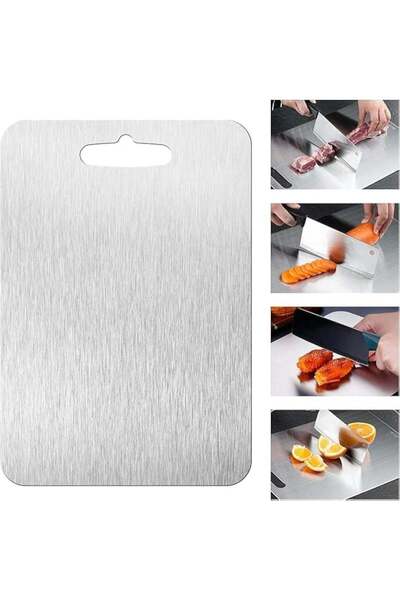 Generic Cutting Board, Double-Sided Food Grade 304 Stainless Steel Cutting Bo...