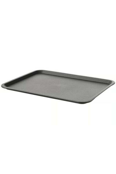 Generic BAITIQUE Non-Slip Grey Plastic Tray, 37x29 cm