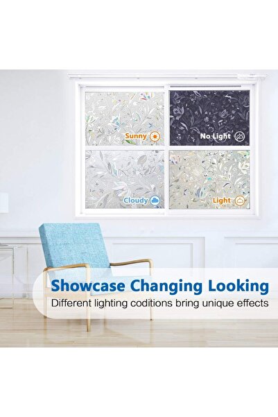 OEM Self-adhesive privacy film, 30x200 cm, opaque, anti-UV, stained glass pattern