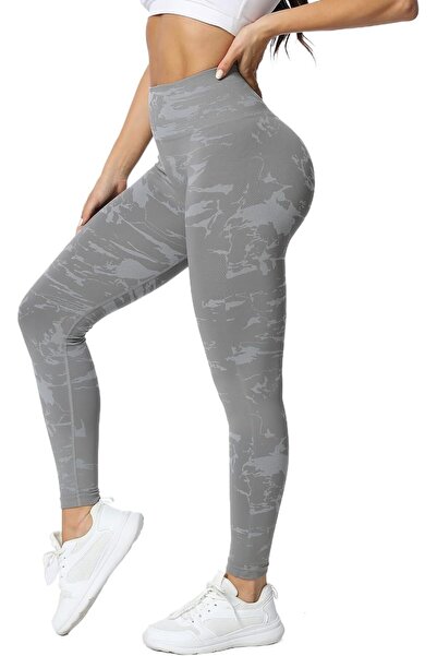 TAYOEA Women's Seamless High-Waist Push-Up Leggings — Grey