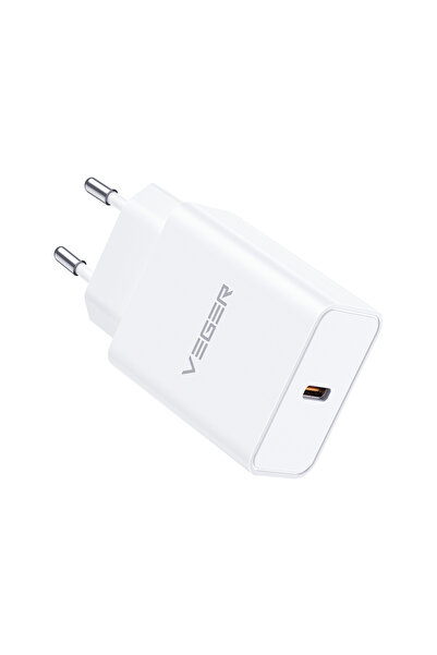 MRG Incarcator Retea Veger VLS2501, Type-C, Fast Charge, Alb