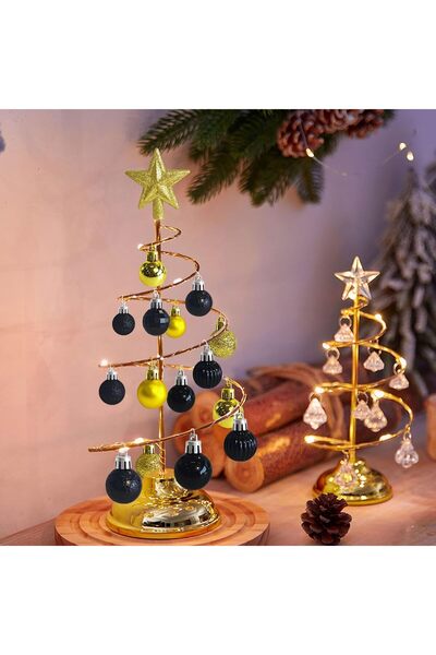 OEM Set of 30 Christmas baubles, hangers, 3 cm, suitable for trees 30-120 cm, black and gold