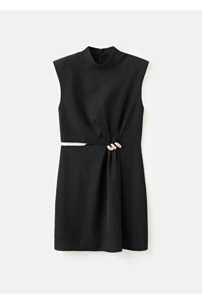 MANGO Woman Metal süslemeli cut out detaylı elbise