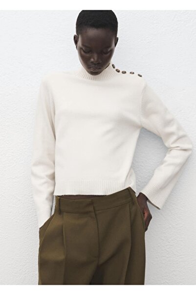 MANGO Woman Perkins yaka düğmeli kazak