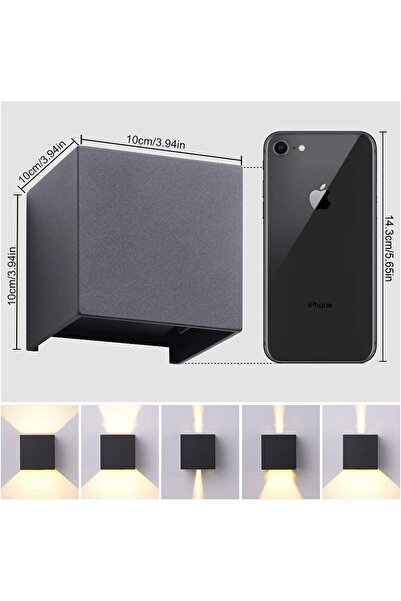 OEM Elitlife LED spotlight, 12W, IP65, adjustable angle, 3000K warm white, aluminum, 10x10x10 cm, black