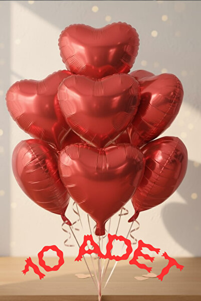 Baloncu Demmo بالونات حمراء من رقائق الهيليوم متوافقة مع الاحتفالات، 10 قطع