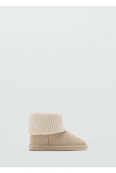 MANGO Kids Triko detaylı deri bot