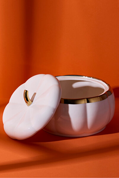 Perotti Pumpkin Porcelain XXL Storage Container with Lid 21X10.2 cm