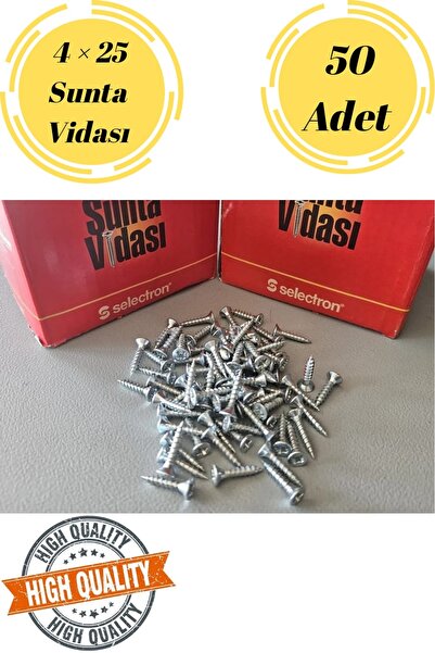 Genel Markalar Selectron 4X25 Sunta Vidası Sivri Uçlu Ahşap Tahta Ağaç Mobily...