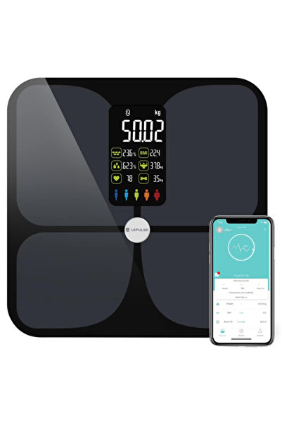 OEM LEPULSE body scale, body composition analysis, fitness app synchronization, integrated memory, black