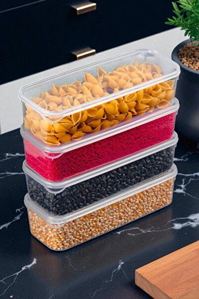 Ecolux 1.5 Liter Leakproof Storage Container Closet Organizer - 4 Pcs - 27cm 9.5 cm 7 cm