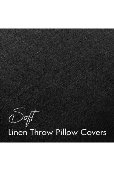 OEM Set of 2 EMEMA decorative covers, linen and cotton, 45 x 45 cm, black