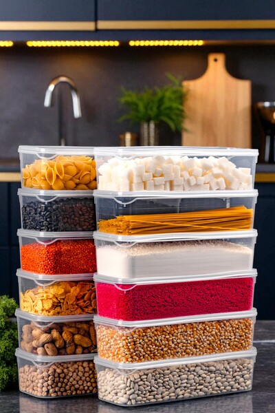 Ecolux 1.5 Liter Leakproof Storage Container Closet Organizer - 12 Pcs - 27cm 9.5 cm 7 cm