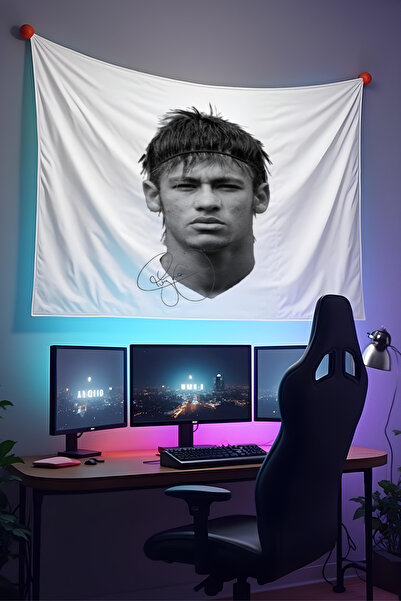 Halura Neymar Jr Futbolcu Duvar Örtüsü - Kaliteli Kumaş, Oda Dekoru Tapestry ...