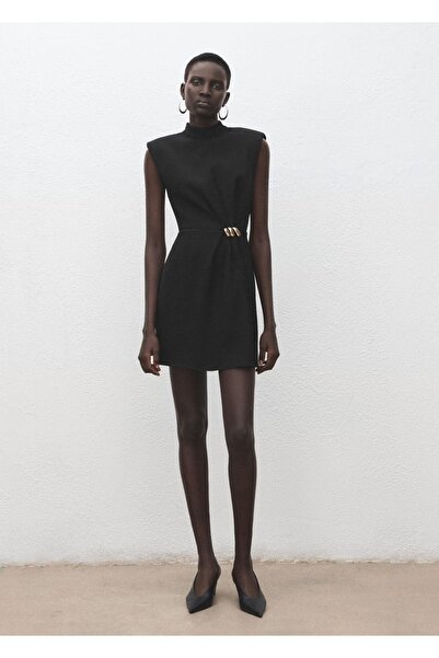 MANGO Woman Metal süslemeli cut out detaylı elbise