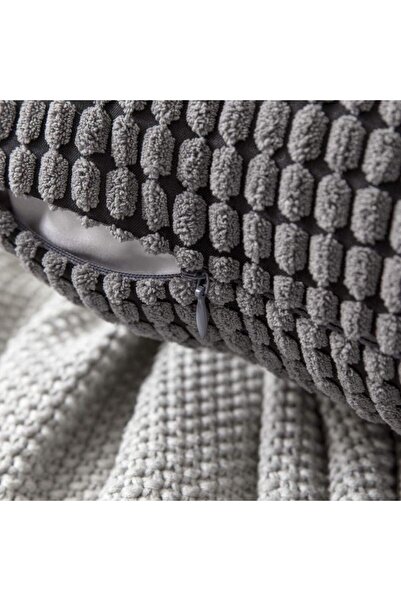 OEM Set of 2 MIULEE pillowcases, 30x30 cm, polyester, decorative, zipper, dark gray