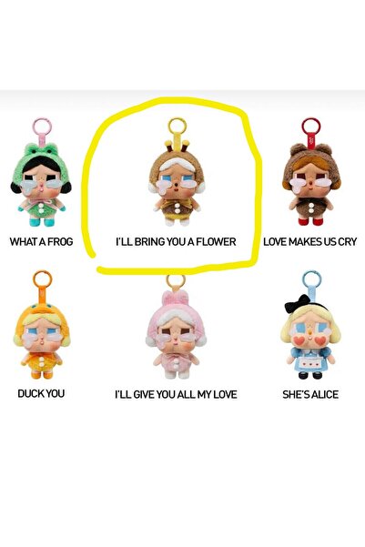 QUEEN AKSESUAR Crying Baby Keychain Flower Model Cute Collectible Figure Bag Ornament Crying Baby