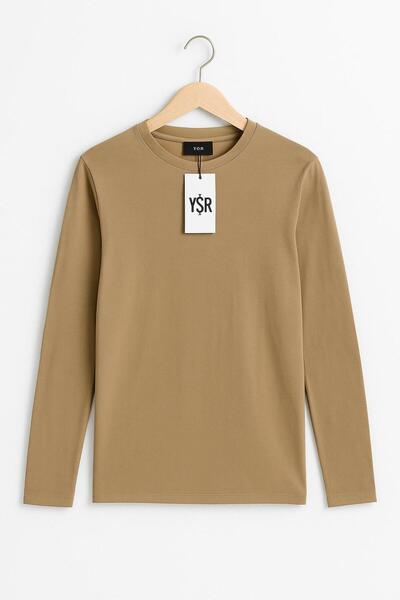 YŞRLİNE COLLECTİON YŞR UZUN KOL BODDY İNCE SWEATSHİRT KREM RENK