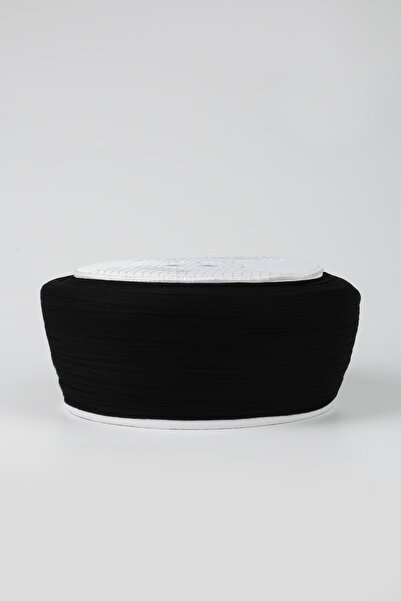 Sarıkhane Prayer Shawl - Black Fabric - White Cap - Plain Wrap - Nâli Sharif - 7 Meters