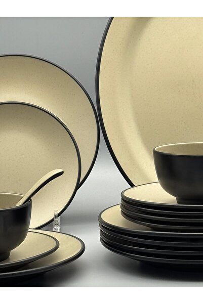 LANDREEN Luxury melamine dinnerware set of 25 pieces for 6 people