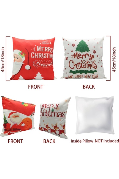 OEM Set of 4 Derbway pillowcases, Christmas theme, 45 x 45 cm, cotton blend, multicolored