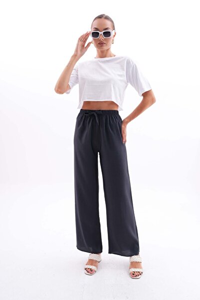 charamela Women's Aerobin Fabric with Elastic Waist Palazzo Pants -