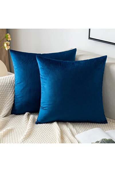 OEM Σετ 2 διακοσμητικών καλυμμάτων EMEMA, μετάξι, 50 x 50 cm, σκούρο μπλε χρώμα