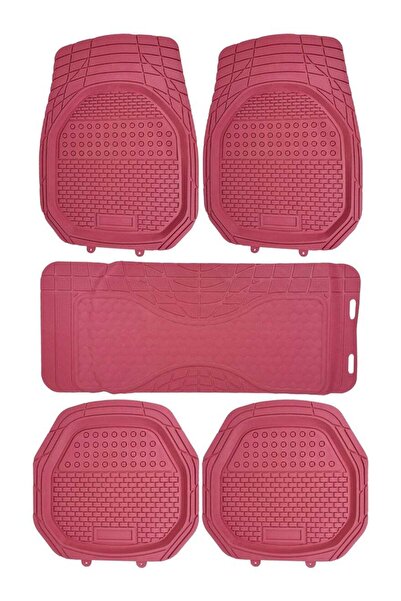 3XR مجموعة سجادات أرضية سيارة عالمية، غير قابلة للانزلاق، مصنوعة من مادة البولي فينيل كلوريد عالية الجودة، مناسبة لجميع المواسم، 5 قطع - كستنائي