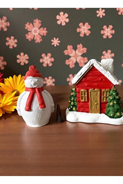 ELBUCOLECTION dekoratif ev tütsülük dağ evi ve yılbaşı konseptli tütsülük kardamadamlı kış konsepti