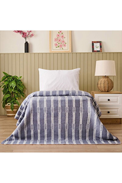 MATMEL Soft Mavruz Cotton Single Blanket - Blue - 150X200 cm