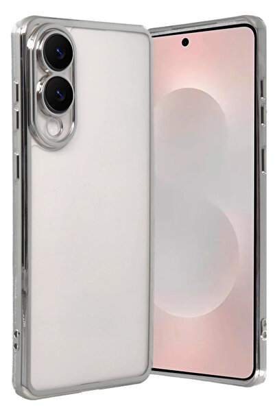 NewFace جراب سامسونج جالاكسي S25 إيدج من NRZSNT مع حماية للعدسة (205801) - فضي