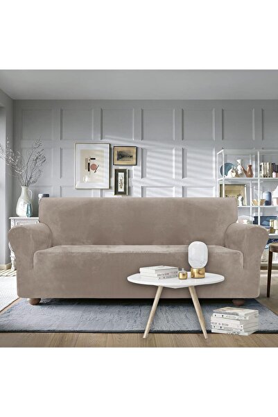 OEM Ystyle sofa cover, 3 seats, soft velvet, elastic, non-slip, washable, with armrests, color Khaki