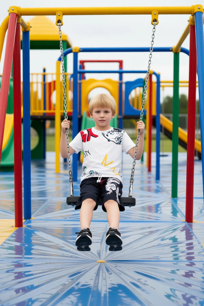 PayBuy Boys' Dinosaur Pattern Cotton Crew Neck Short Sleeve t Shirt and Shorts Set Good Quality