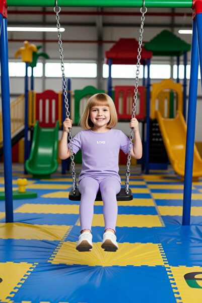 PayBuy Girls' Cotton Embroidered Crew Neck Short Sleeve Top and Flared Leggings Set Good Quality