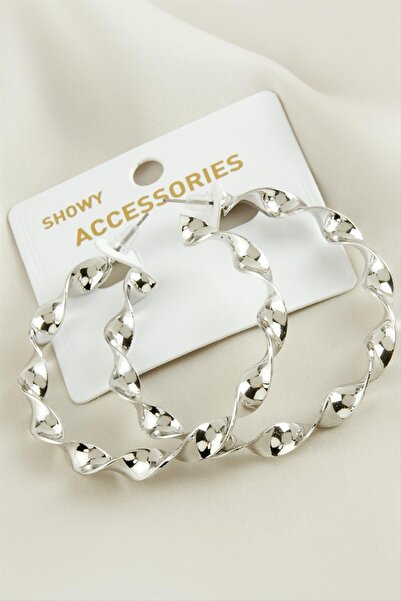 ZERO LAND Nrzsnt Twisted Trend Metal (213541) Earrings-Silver Color