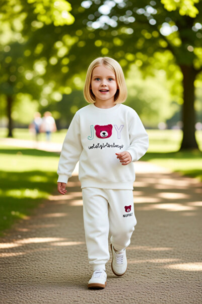 PayBuy Girl's Cute Teddy Bear Printed Cotton Thin Tracksuit Set Quality Stylish Comfortable