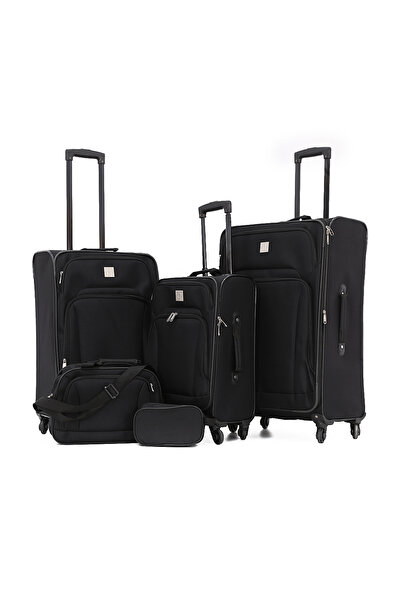 Generic 5-Piece Softside Luggage Set (Black)