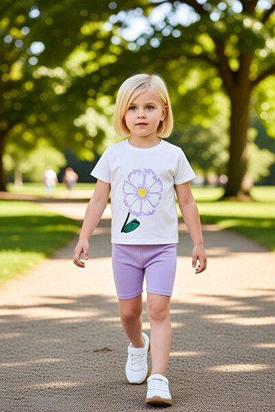 PayBuy Girls' Cotton Crew Neck Short Sleeve Top and Leggings Set Quality Stylish Comfortable