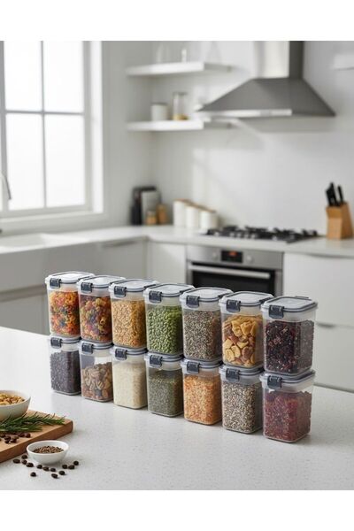Buğra Home 12-Piece Vacuum-Sealed Hard Plastic Multi-Purpose Storage Container