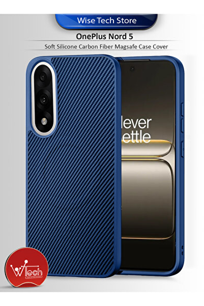 Wtech غطاء حماية خلفي من ألياف الكربون الناعمة من السيليكون لهاتف OnePlus Nor...