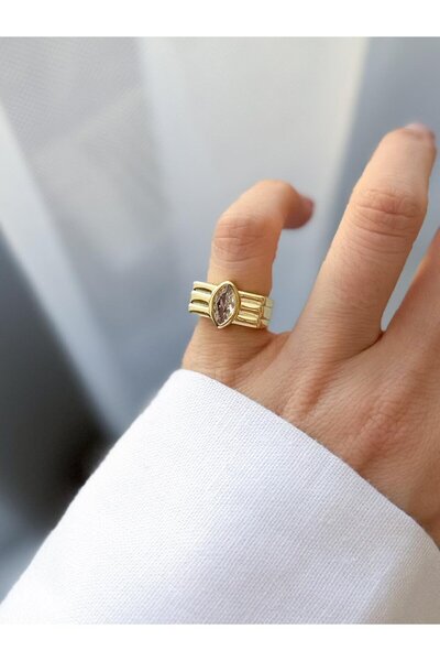 Venus Design Çelik Taşlı Serçe Parmak Yüzük (Ayarlanabilir)
