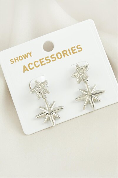 ZERO LAND Nrzsnt Star Trend Metal (213541) Earrings-Silver Color