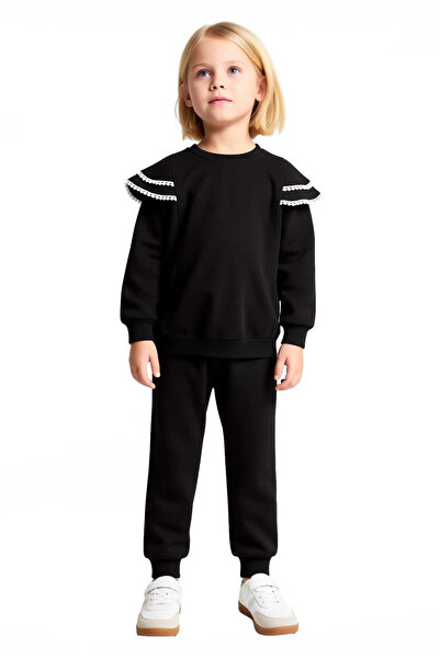 PayBuy Girl's Ruffled Detailed Knitted Tracksuit Set Comfort and Elegance in One Quality Stylish Comfortable