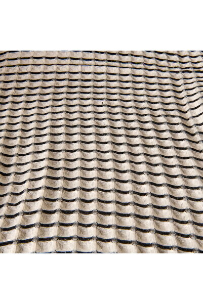 MATMEL Soft Waffle Sofa Throw - Ecru / Black - 120X170 cm