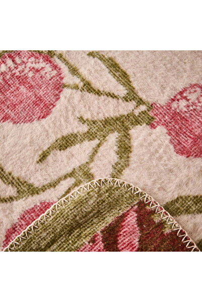 MATMEL Soft Garnet Cotton Single Blanket - Ecru / Red - 150X200 cm