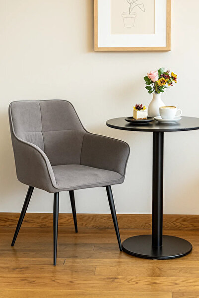 MARIA HOMES Grey Fabric Armchair, Modern Accent Chair for Living Room, Bedroom, Office Cabin & Waiting Area