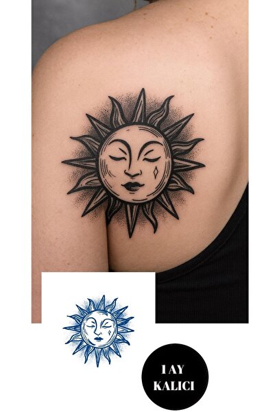 HEDİYEVİM Güneş Figürlü 12 Saat Sonra Kararan Geçici Mini Dövme Tattoo