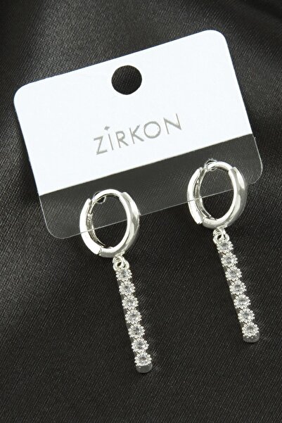 ZERO LAND Nrzsnt Rod Zircon Stone (213614) Earrings-Silver Color